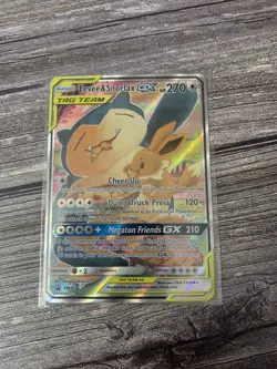Pokemon TCG Eevee & Snorlax GX SM169 SM Holo Card MP - Image 1