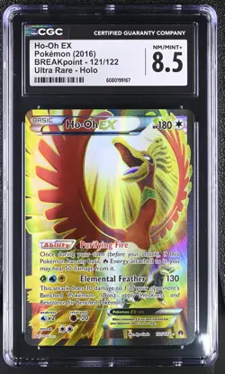 CGC 8.5 Ho-Oh EX 2016 BREAKpoint 121/122 Ultra Rare Holo Pokemon Card - Image 1