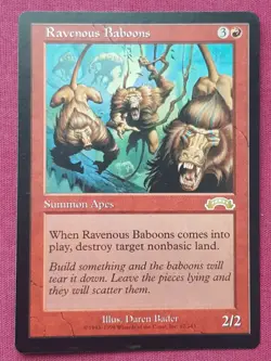 Magic The Gathering EXODUS RAVENOUS BABOONS red card MTG - Image 1