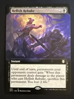 1x Hellish Rebuke (295) Extended Art Commander: AFR LP MTG Magic x1 MKE - Image 1