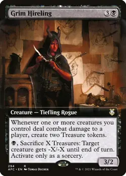 1x - Grim Hireling - Extended Art #294 - CMR: Forgotten Realms - NM MTG - Image 1