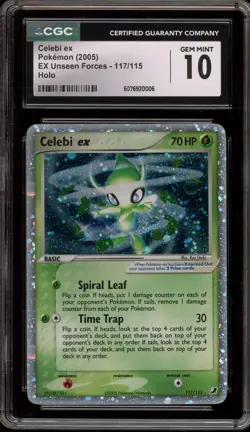 Pokemon Celebi ex EX Unseen Forces Holo Rare #117 CGC 10 Gem Mint - Image 1