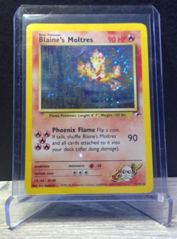 🔥 Blaine’s Moltres 1/132 Gym Heroes Holo Rare Pokemon TCG Vintage MP/HP - Image 1