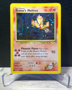 🔥 Blaine’s Moltres 1/132 Gym Heroes Holo Rare Pokemon TCG Vintage MP/HP - Image 3