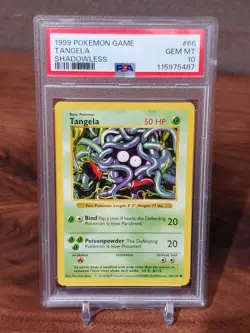 1999 Pokemon Base Set Shadowless Tangela #66 English 66/102 - PSA 10 GEM MT - Image 1