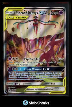 2020 POKEMON SM BLACK STAR PROMOS #SM240 ESPEON & DEOXYS GX TAG TEAM - Image 1
