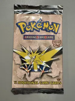 Pokemon ZAPDOS 1st Edition Fossil Booster Pack (WOC06071) HEAVY- 21.66g - Image 2