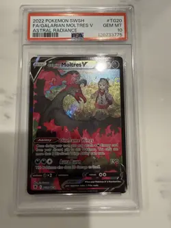 PSA 10 Galarian Moltres V TG20/TG30 Pokemon SWSH Astral Radiance Trainer Gallery - Image 1