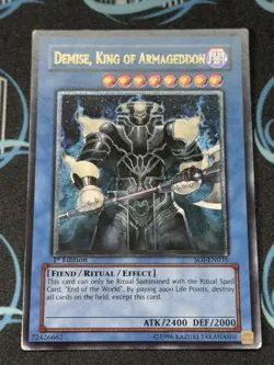 Yugioh Demise, King of Armageddon SOI-EN035 Ultimate Rare 1st Ed EURO - Image 1