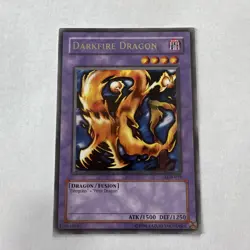 Yugioh Darkfire Dragon LOB-019 Rare OG Print M/NM 1996 Vintage - Image 1