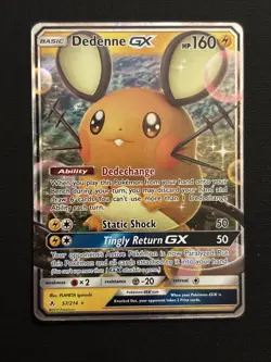 Pokemon TCG Dedenne GX Ultra Rare Card Unbroken Bonds 57/214 - Image 1