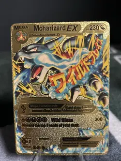 Mega M Charizard EX Gold Foil *Fan Art* Pokemon Card 108/106 230HP Mcharizard - Image 1