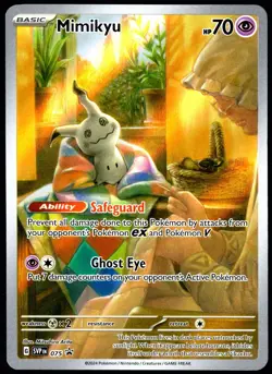 Pokemon TCG Mimikyu SVP 075 2024 Paldean Fates ETB Black Star Promo Card - NM - Image 1