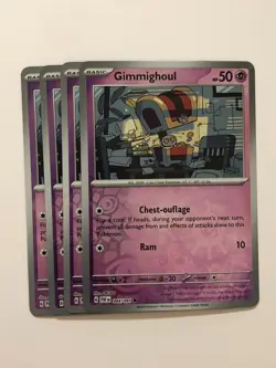 Pokemon Card Paldean Fates 4x Playset Reverse Holographic Gimmighoul 044/091 NM - Image 1