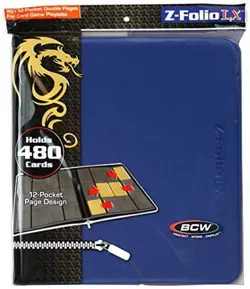 12-Pocket Z-Folio LX Trading Card Albums, Blue - Image 2