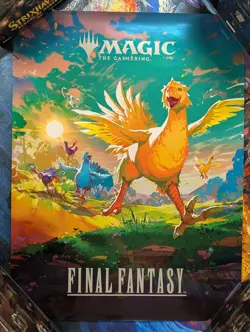 Magic the Gathering MTG Final Fantasy Chocobo Foil Promo Poster 18"x24" NEW - Image 1