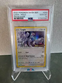 2020 Pokemon SWSH Black Star Promo Lugia Holo Prerelease #069 PSA 10 GEM MT - Image 1