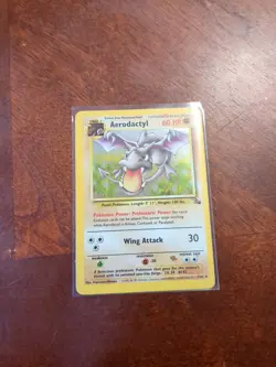 Pokemon TCG Aerodactyl Fossil Holo Card 1/62 Unlimited Rare LP - Image 1