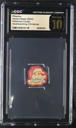 Heartwarming Christmas Pikachu - 2024 Pokemon Center Seals - CGC Pristine 10 - Image 1
