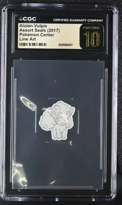 Alolan Vulpix - 2017 Pokemon Center Flake Seals - CGC Pristine 10 - Line Art - Image 1