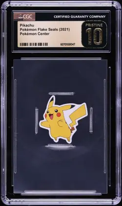 Pikachu - 2021 Pokemon Center Flake Seals - CGC Pristine 10 - Top Pop 1 Of 1! - Image 1