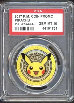 Pikachu Pokemon PSA 10 Metal Coin 2017 Premium Trainer's XY - Image 1