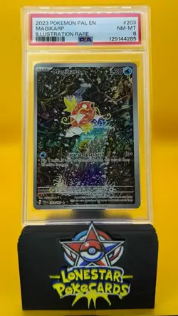 2023 POKEMON PAL EN-PALDEA EVOLVED ILLUSTRATION RARE #203 MAGIKARP PSA 8 #203 - Image 1