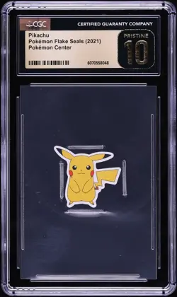 Pikachu - 2021 Pokemon Center Flake Seals - CGC Pristine 10 - Top Pop 1 Of 1! - Image 1