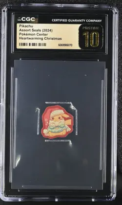 Heartwarming Christmas Pikachu - 2024 Pokemon Center Seals - CGC Pristine 10 - Image 1