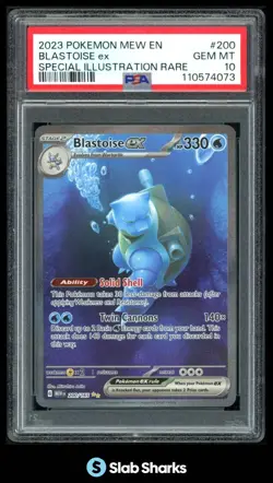 2023 POKEMON MEW EN #200/165 BLASTOISE EX SPECIAL ILLUSTRATION RARE PSA 10 - Image 1