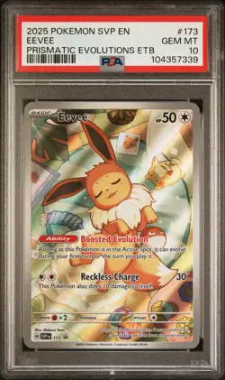2025 POKEMON SVP EN-SV BLACK STAR PROMO #173 EEVEE PSA 10 - Image 1
