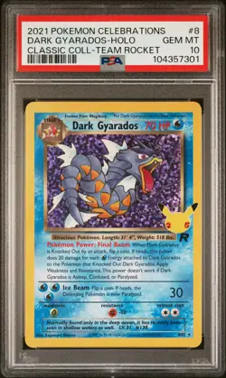 2021 POKEMON CELEBRATIONS CLASSIC COLLECTION #8 DARK GYARADOS-HOLO PSA 10 - Image 1