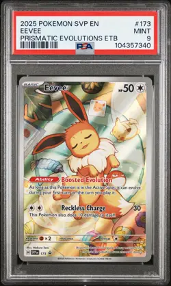 2025 POKEMON SVP EN-SV BLACK STAR PROMO #173 EEVEE PSA 9 - Image 1