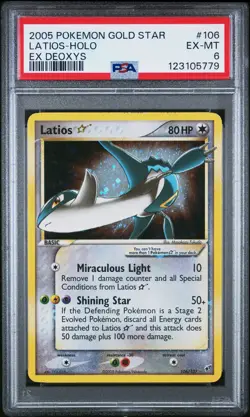 2005 POKEMON EX DEOXYS GOLD STAR #106 LATIOS-HOLO PSA 6 - Image 1