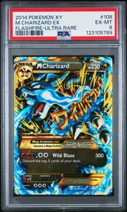 2014 POKEMON XY FLASHFIRE ULTRA RARE #108 M CHARIZARD EX PSA 6 - Image 1