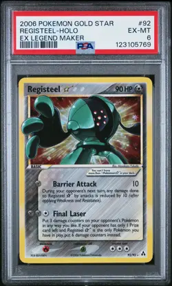 2006 POKEMON EX LEGEND MAKER GOLD STAR #92 REGISTEEL-HOLO PSA 6 - Image 1
