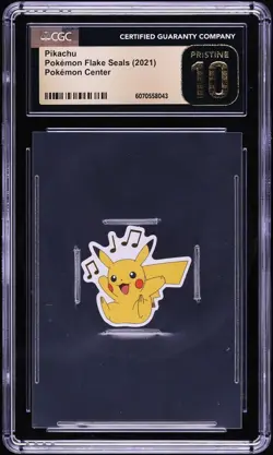Pikachu - 2021 Pokemon Center Flake Seals - CGC Pristine 10 - Top Pop 1 Of 1! - Image 1