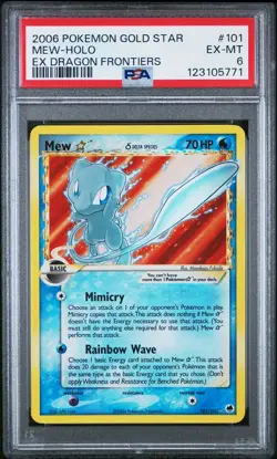2006 POKEMON EX DRAGON FRONTIERS GOLD STAR #101 MEW-HOLO PSA 6 - Image 1