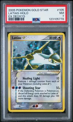 2005 POKEMON EX DEOXYS GOLD STAR #105 LATIAS-HOLO PSA 7 - Image 1
