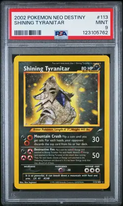 2002 POKEMON NEO DESTINY #113 SHINING TYRANITAR PSA 9 - Image 1
