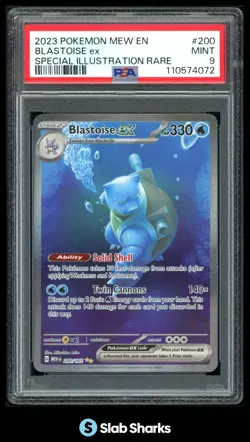 2023 POKEMON MEW EN #200/165 BLASTOISE EX SPECIAL ILLUSTRATION RARE PSA 9 - Image 1