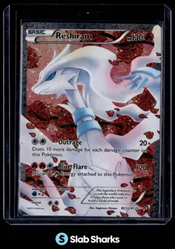 2013 POKEMON BLACK & WHITE LEGENDARY TREASURES #RC22 RESHIRAM RADIANT COLLECTION - Image 1