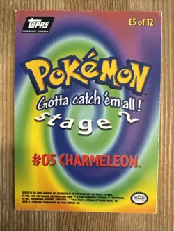 Charmeleon Pokemon Topps Movie Stage 2 Pokemon Cards E5 of 12 Black Holo Foil HP - Image 2