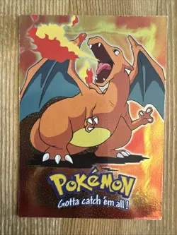 Charizard E6 of 12 Movie Edition Foil Topps 1999 Black logo Pokemon Card Holo HP - Image 1