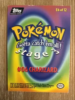 Charizard E6 of 12 Movie Edition Foil Topps 1999 Black logo Pokemon Card Holo HP - Image 2