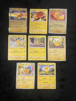 (8) Pikachu Pokemon Card Lot English/ Japanese TCG Collection - Image 1