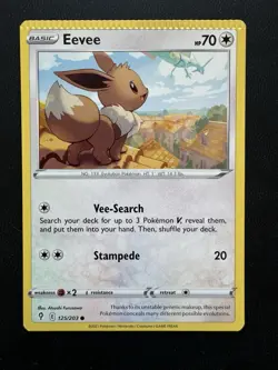 Pokemon Crimped Error Card - Eevee, Evolving Skies - NM - Image 1