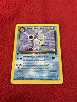 1st Edition Dark Blastoise 20/82 Team Rocket Non Holo Pokemon Card Played 2000 - Image 1