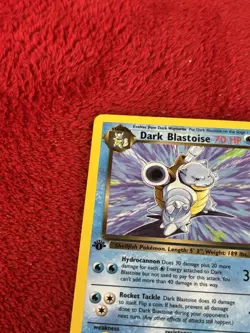 1st Edition Dark Blastoise 20/82 Team Rocket Non Holo Pokemon Card Played 2000 - Image 2