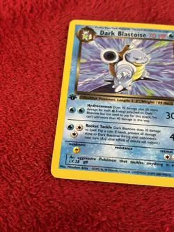 1st Edition Dark Blastoise 20/82 Team Rocket Non Holo Pokemon Card Played 2000 - Image 3